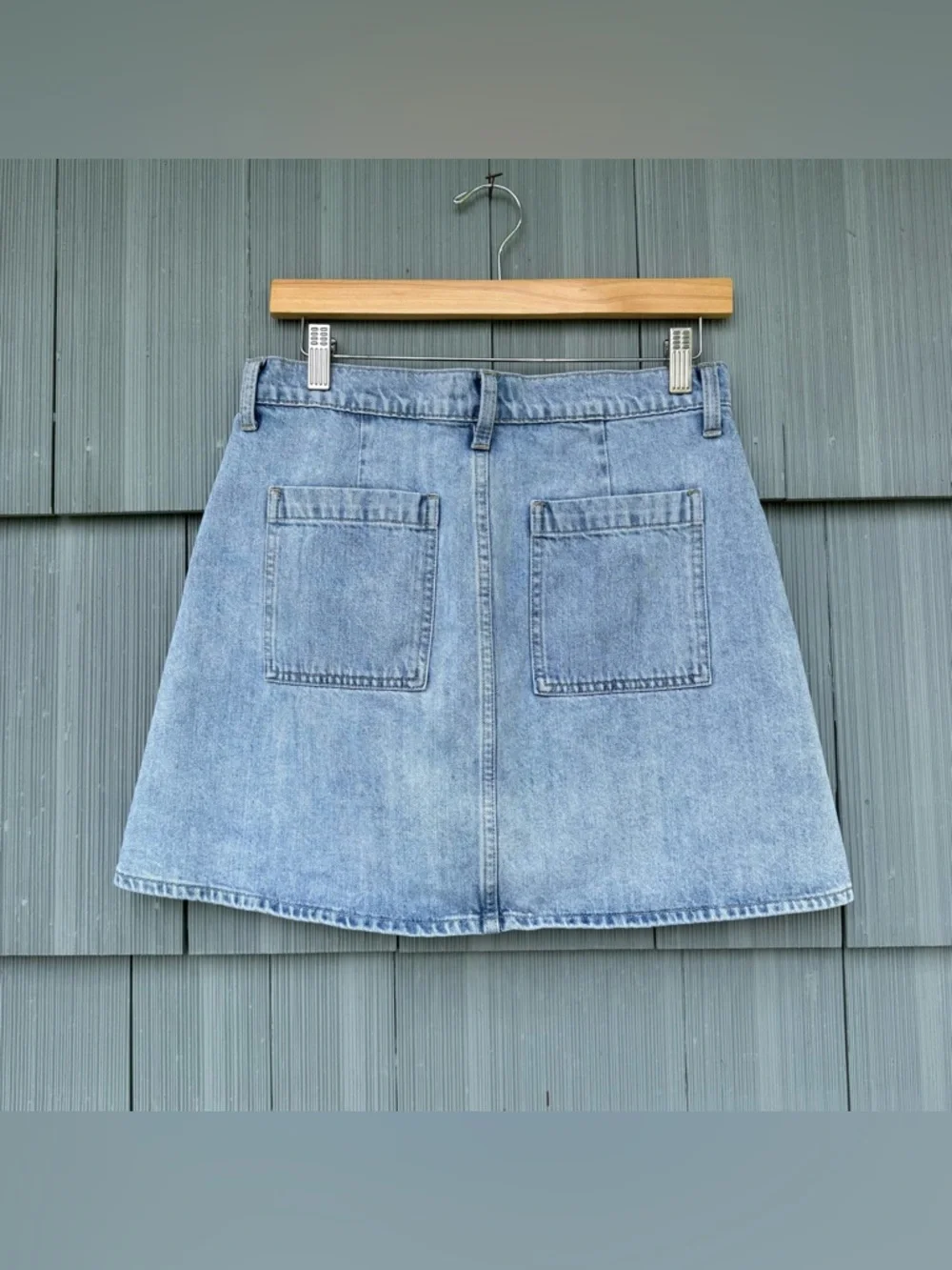 lucky brand denim utility skirt with pockets, women's size 8/29, button down - Picture 5 of 16